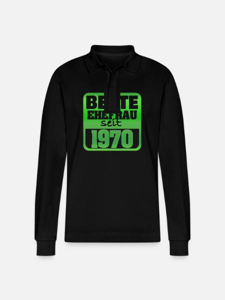 1970 - Stanley/Stella Organic Unisex Long-Sleeved Polo Shirt Prepster - black