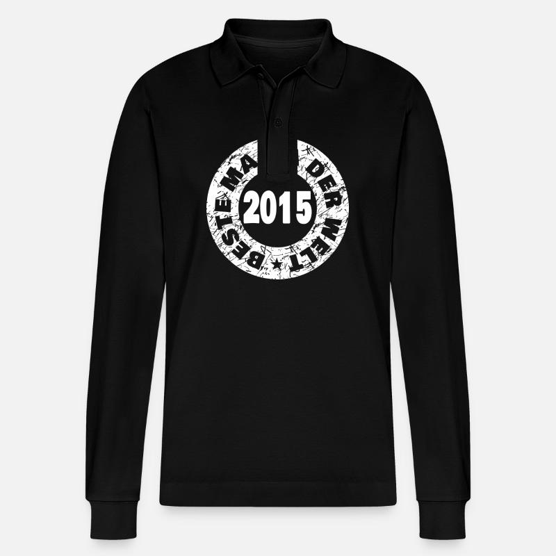 Mama 2015 - Stanley/Stella Unisex Bio-Langarm-Poloshirt Prepster - Schwarz