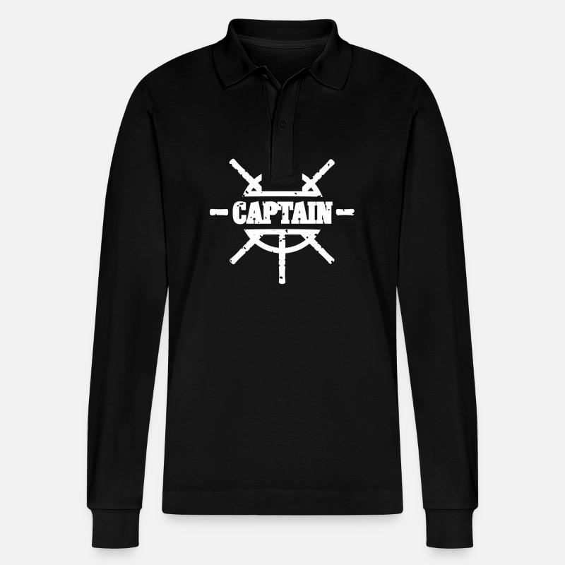 Captain - Stanley/Stella Unisex Bio-Langarm-Poloshirt Prepster - Schwarz