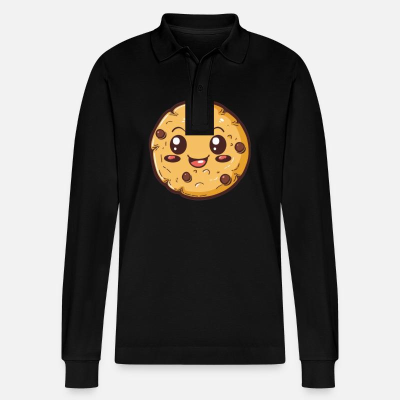 Lustiger Keks Comic - Stanley/Stella Unisex Bio-Langarm-Poloshirt Prepster - Schwarz