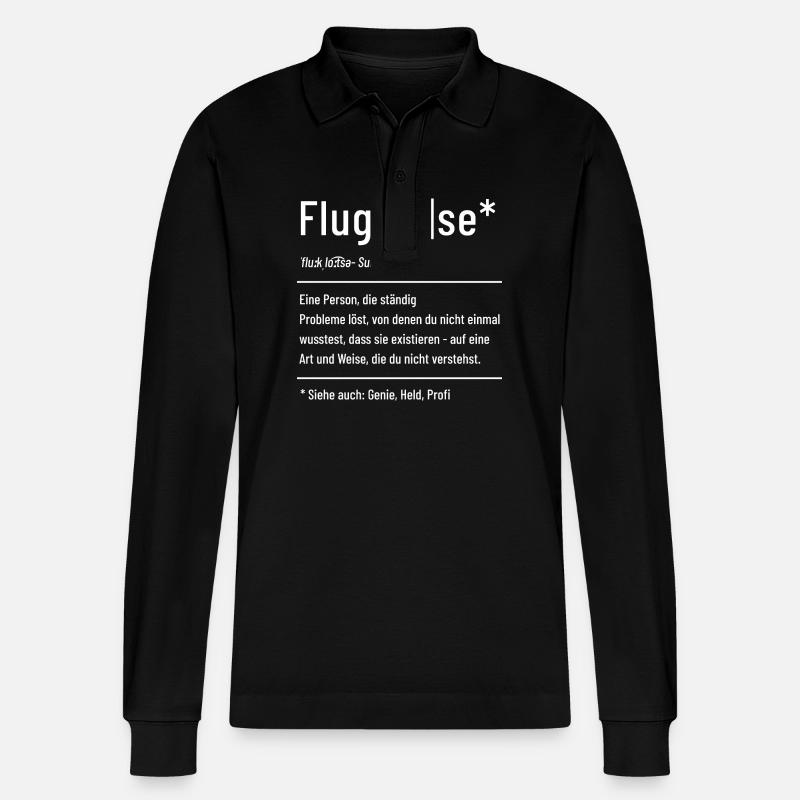 Fluglotse - Definition - Lexikon - Stanley/Stella Unisex Bio-Langarm-Poloshirt Prepster - Schwarz