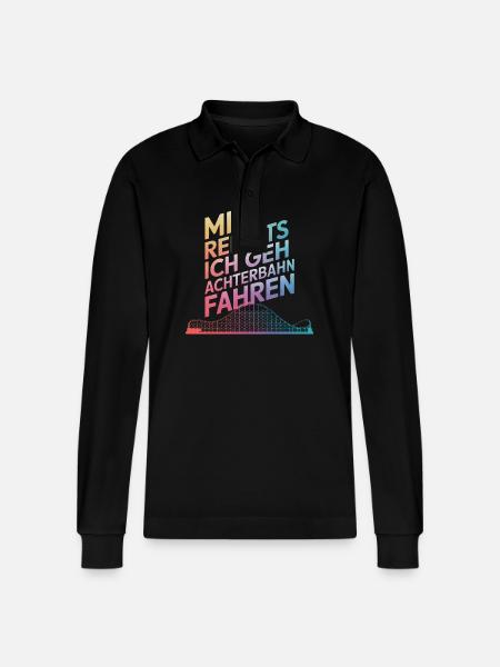 Achterbahn Freizeitpark Roller Coaster - Stanley/Stella Unisex Bio-Langarm-Poloshirt Prepster - Schwarz