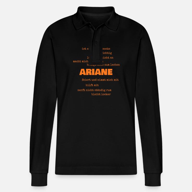 Sprüche Ariane - Stanley/Stella Unisex Bio-Langarm-Poloshirt Prepster - Schwarz