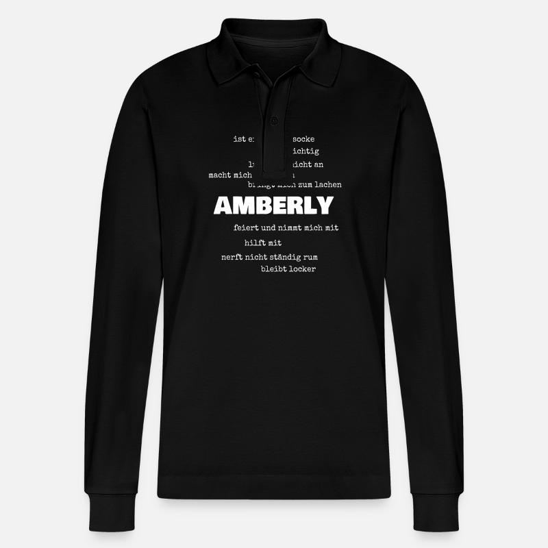 Amberly - Stanley/Stella Unisex Bio-Langarm-Poloshirt Prepster - Schwarz