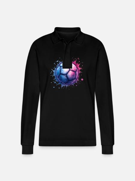 handball geschenkideen - handballer - Stanley/Stella Unisex Bio-Langarm-Poloshirt Prepster - Schwarz