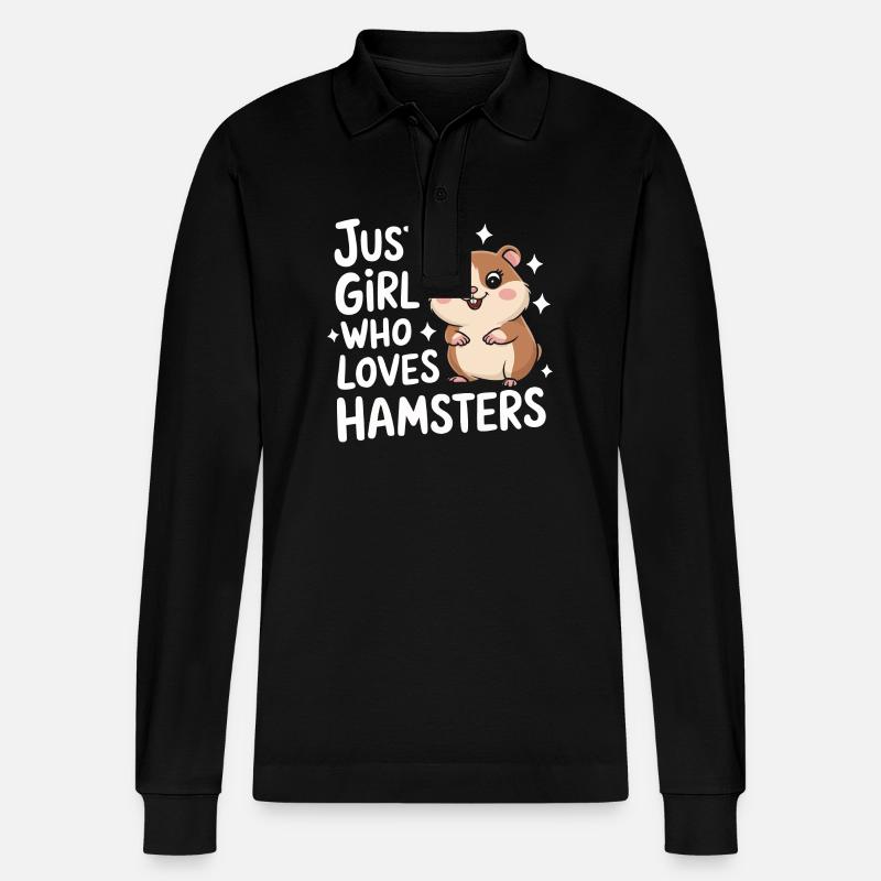 Hamster - Stanley/Stella Unisex Bio-Langarm-Poloshirt Prepster - Schwarz