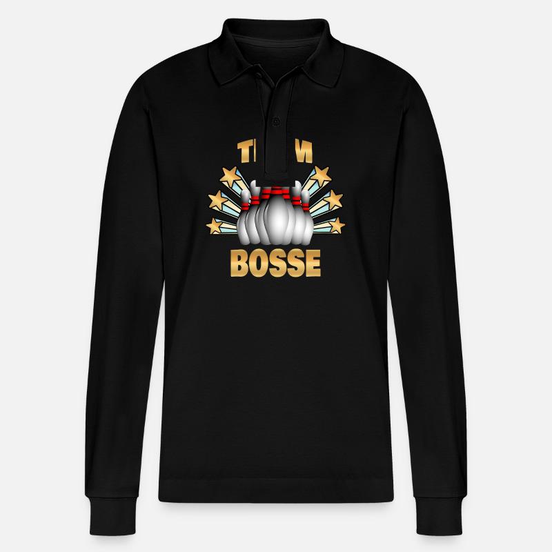 Bosse - Stanley/Stella Unisex Bio-Langarm-Poloshirt Prepster - Schwarz