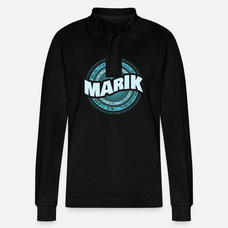 Geschenkidee Marik - Stanley/Stella Unisex Bio-Langarm-Poloshirt Prepster - Schwarz