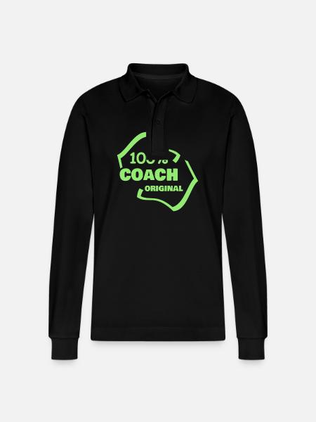 Coach als Beruf - Stanley/Stella Unisex Bio-Langarm-Poloshirt Prepster - Schwarz