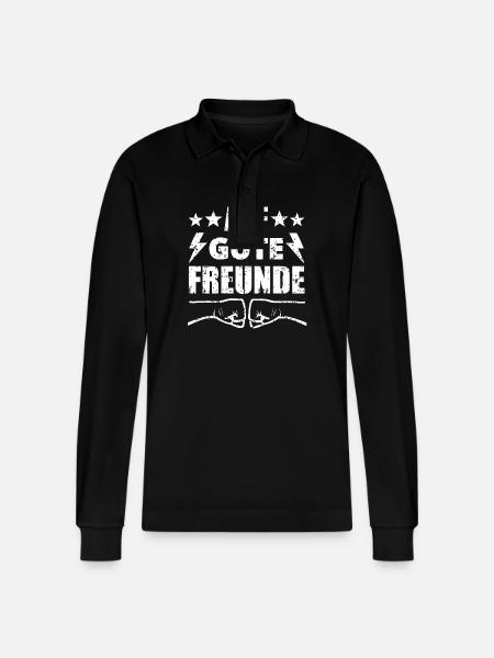 Gute Freunde - Stanley/Stella Unisex Bio-Langarm-Poloshirt Prepster - Schwarz