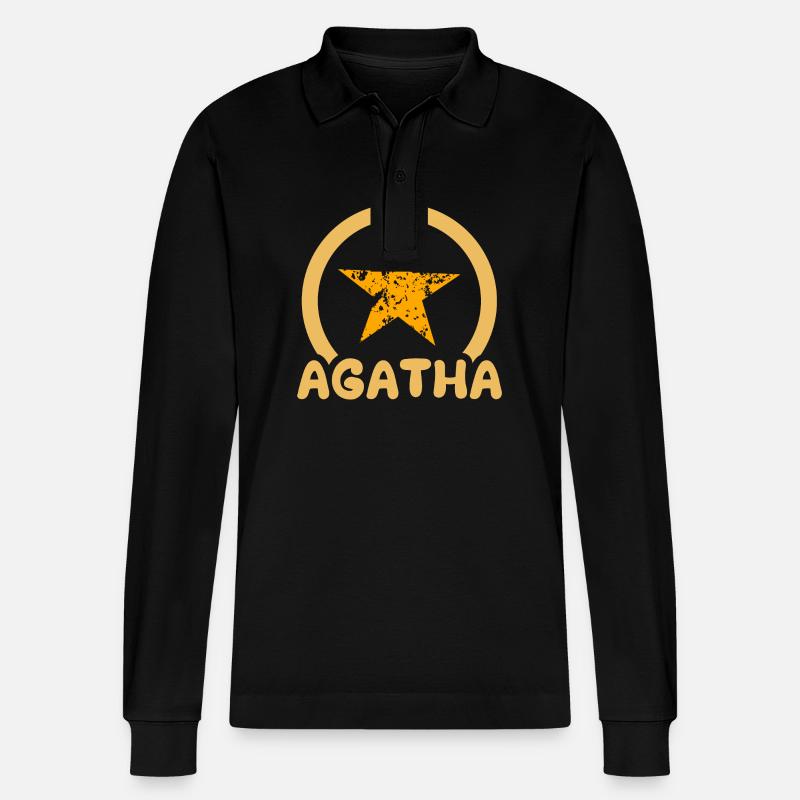 Agatha - Stanley/Stella Unisex Bio-Langarm-Poloshirt Prepster - Schwarz