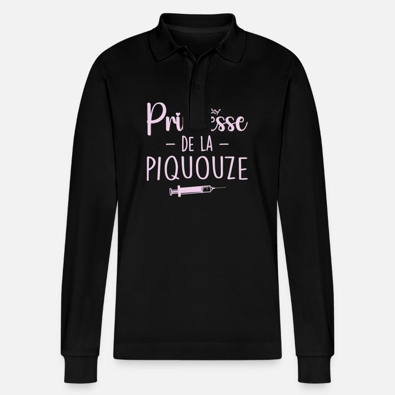 Princesse De La Piquouze - Polo à manches longues bio PREPSTER Stanley/Stella Unisexe - noir