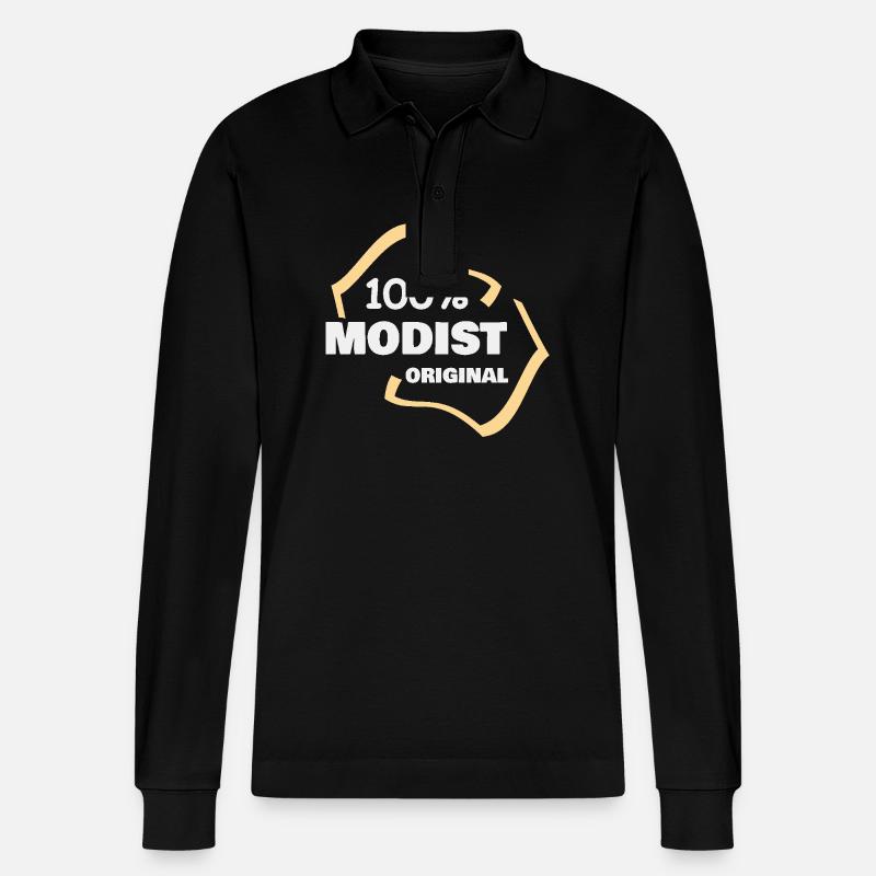 Geschenk für Modist - Stanley/Stella Unisex Bio-Langarm-Poloshirt Prepster - Schwarz