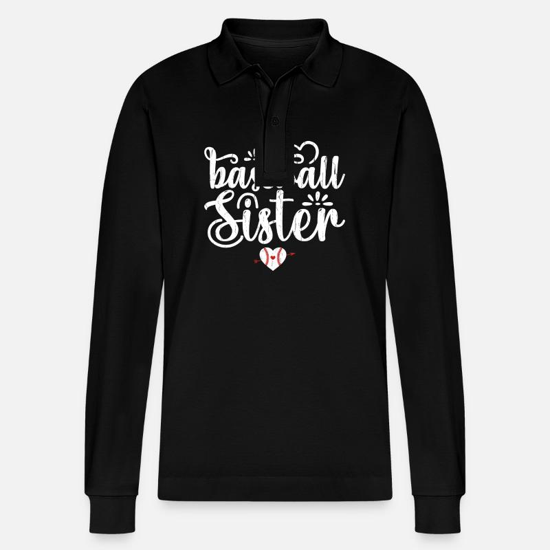 Baseball-Schwester Baseball-Schwester - Stanley/Stella Unisex Bio-Langarm-Poloshirt Prepster - Schwarz