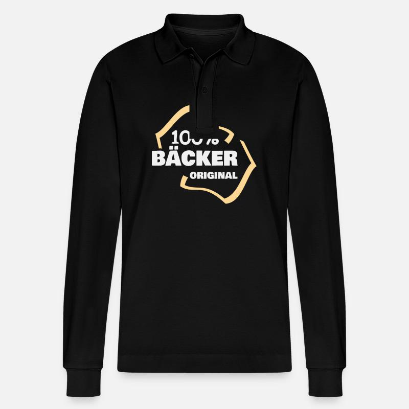 Bäcker - Stanley/Stella Unisex Bio-Langarm-Poloshirt Prepster - Schwarz