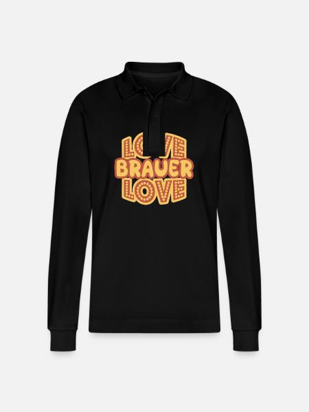 Gift for brewers - Stanley/Stella Organic Unisex Long-Sleeved Polo Shirt Prepster - black