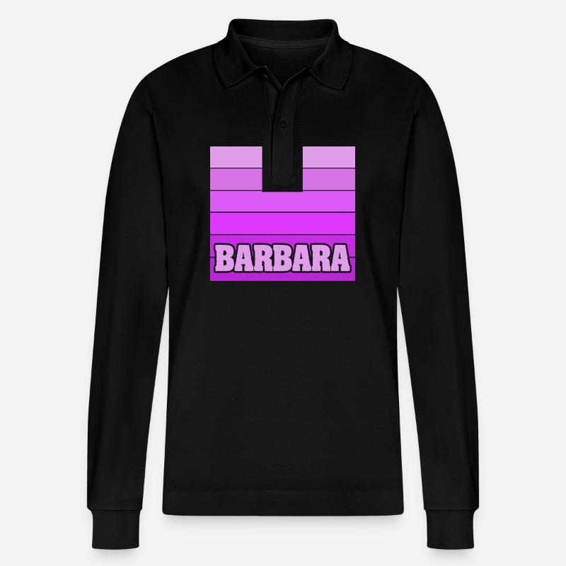 Mädchenname Barbara - Stanley/Stella Unisex Bio-Langarm-Poloshirt Prepster - Schwarz