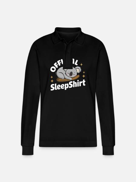 Koala Koala Koala Bear Animal - Stanley/Stella Organic Unisex Long-Sleeved Polo Shirt Prepster - black