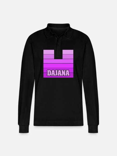 Mädchenname Dajana - Stanley/Stella Unisex Bio-Langarm-Poloshirt Prepster - Schwarz