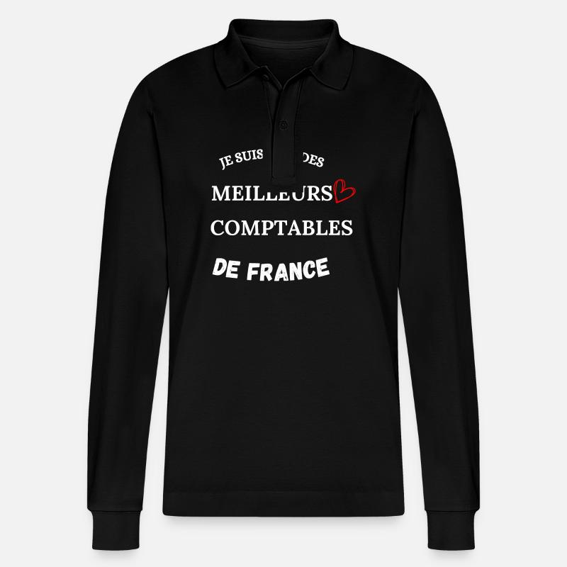 Comptable - Métier - Comptabilité - Polo à manches longues bio PREPSTER Stanley/Stella Unisexe - noir