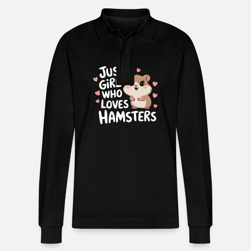Hamster - Stanley/Stella Unisex Bio-Langarm-Poloshirt Prepster - Schwarz