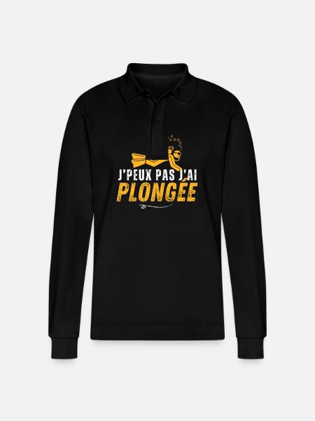 Je peux pas plongée - Polo à manches longues bio PREPSTER Stanley/Stella Unisexe - noir