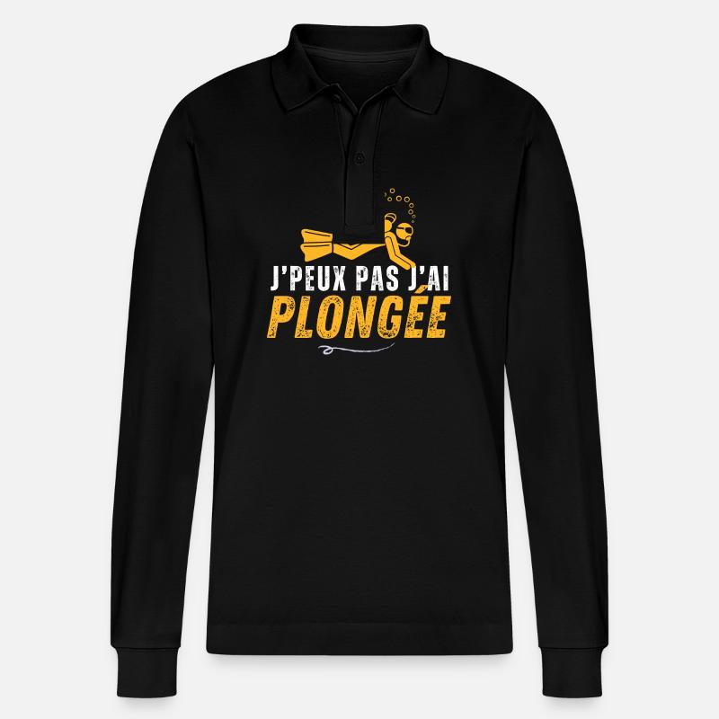 Je peux pas plongée - Polo à manches longues bio PREPSTER Stanley/Stella Unisexe - noir