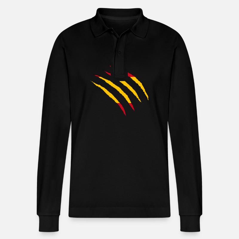 España Spain Spanien - Stanley/Stella Unisex Bio-Langarm-Poloshirt Prepster - Schwarz