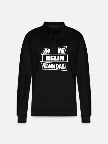 Geschenk für Helin - Stanley/Stella Unisex Bio-Langarm-Poloshirt Prepster - Schwarz