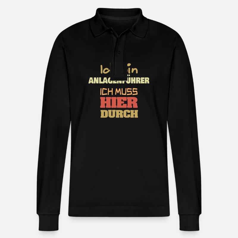 Beruf Anlagenführer - Stanley/Stella Unisex Bio-Langarm-Poloshirt Prepster - Schwarz