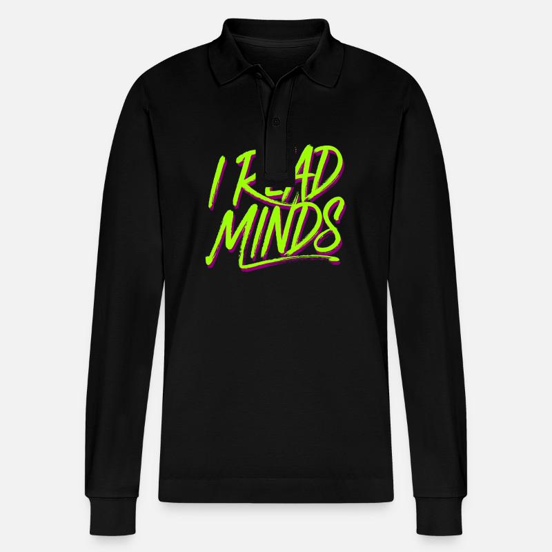 I Read Minds 17 - Stanley/Stella Unisex Bio-Langarm-Poloshirt Prepster - Schwarz