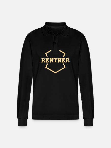 Pensioners as work - Stanley/Stella Organic Unisex Long-Sleeved Polo Shirt Prepster - black