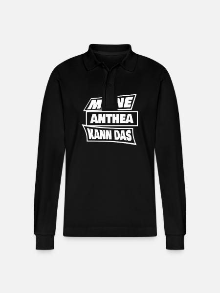Anthea - Stanley/Stella Organic Unisex Long-Sleeved Polo Shirt Prepster - black