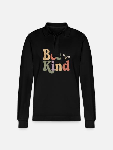 Bee Kind - Stanley/Stella Unisex Bio-Langarm-Poloshirt Prepster - Schwarz