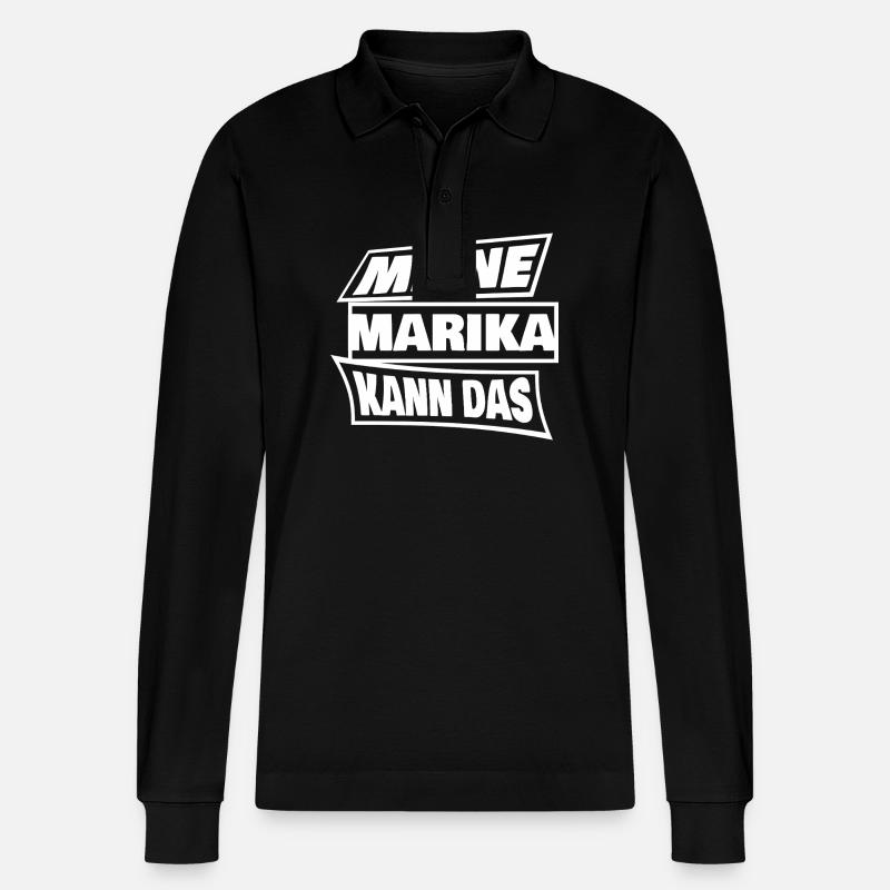 Marika - Stanley/Stella Unisex Bio-Langarm-Poloshirt Prepster - Schwarz