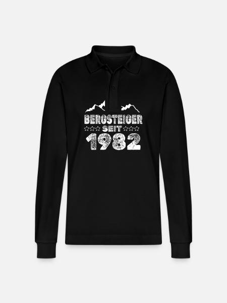1982 - Stanley/Stella Unisex Bio-Langarm-Poloshirt Prepster - Schwarz