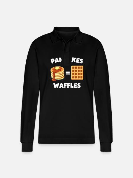 Pancakes and waffles - Stanley/Stella Organic Unisex Long-Sleeved Polo Shirt Prepster - black