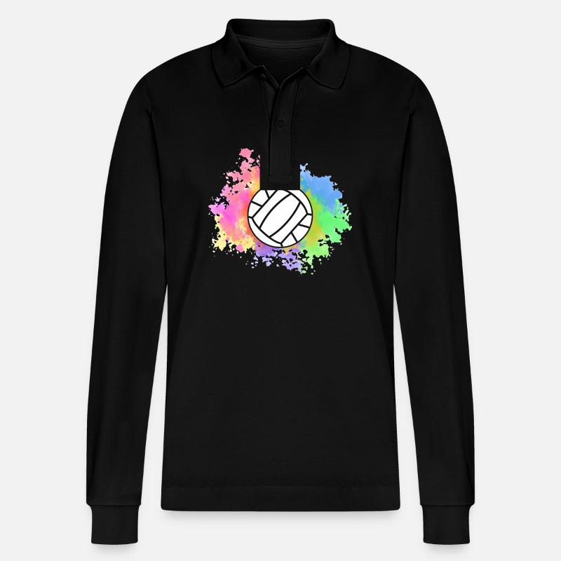 Handballer Handball - Stanley/Stella Unisex Bio-Langarm-Poloshirt Prepster - Schwarz