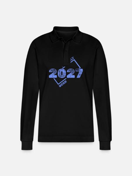 2027 - Stanley/Stella Organic Unisex Long-Sleeved Polo Shirt Prepster - black