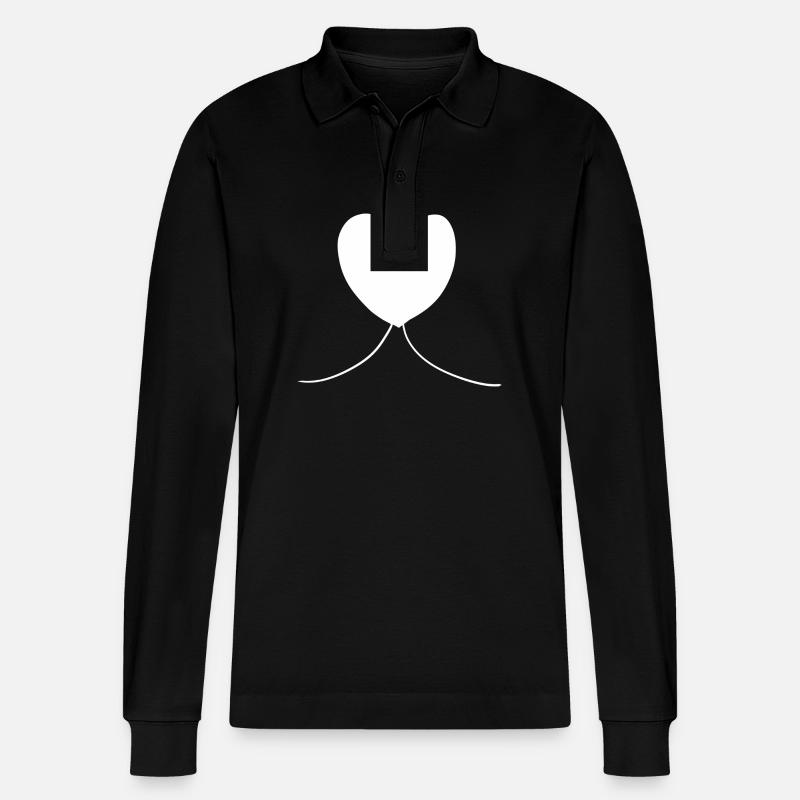 Herz symbol Liebe form - Stanley/Stella Unisex Bio-Langarm-Poloshirt Prepster - Schwarz