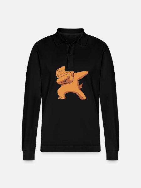 Chow Chow Hund - Stanley/Stella Unisex Bio-Langarm-Poloshirt Prepster - Schwarz