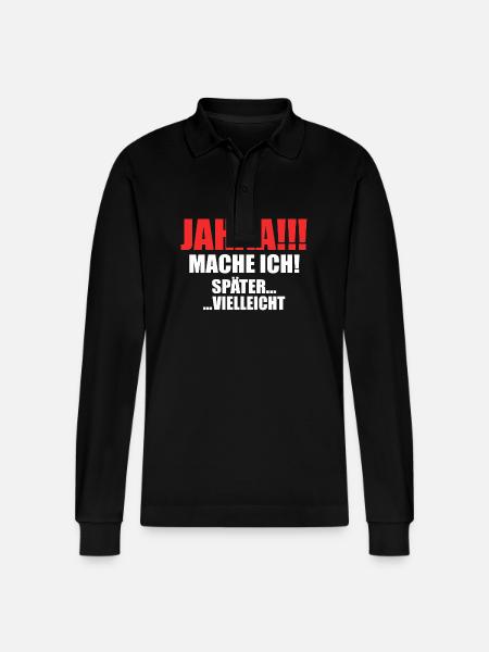 Zeitloses Aufschieben - Stanley/Stella Unisex Bio-Langarm-Poloshirt Prepster - Schwarz