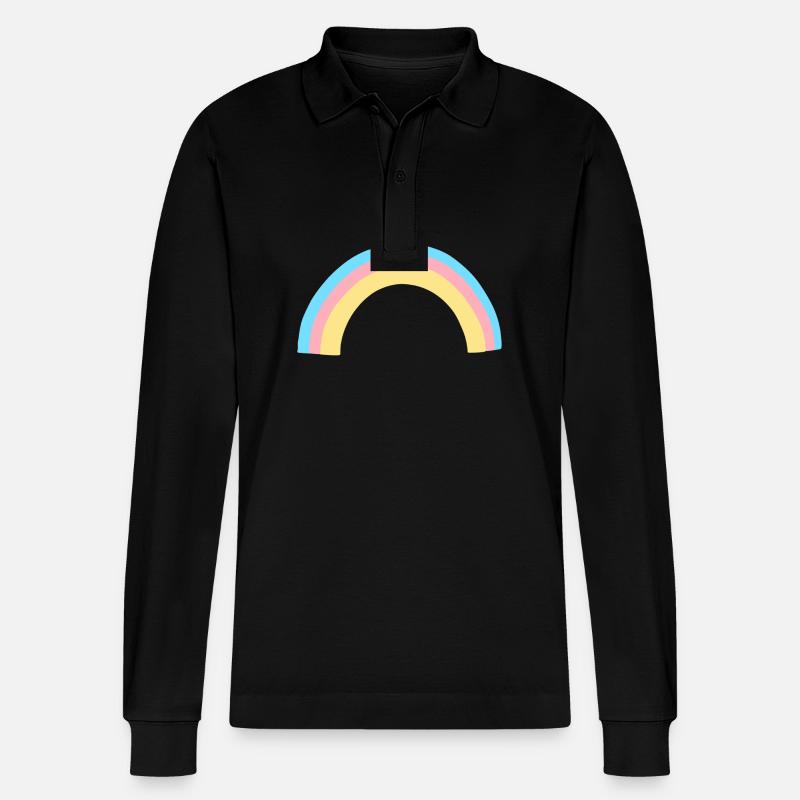 regenbogen form symbol bunt - Stanley/Stella Unisex Bio-Langarm-Poloshirt Prepster - Schwarz