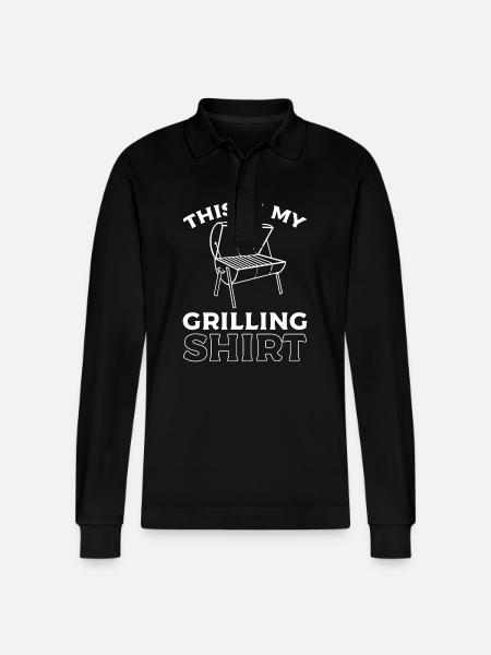 BBQ - Stanley/Stella Organic Unisex Long-Sleeved Polo Shirt Prepster - black