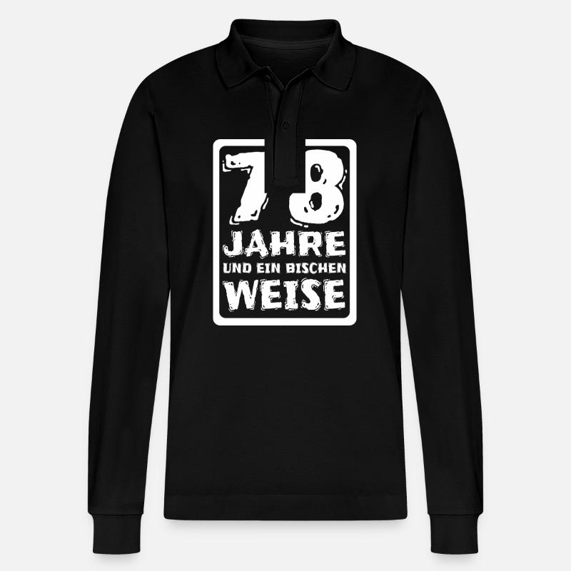Weisheit 78 - Stanley/Stella Unisex Bio-Langarm-Poloshirt Prepster - Schwarz