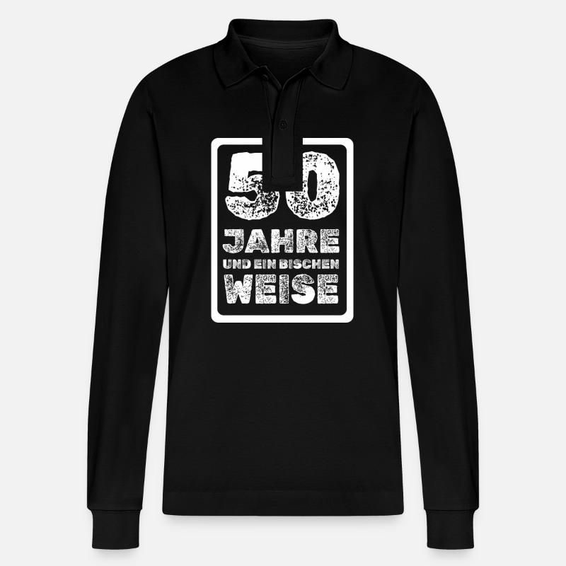 50 - Stanley/Stella Unisex Bio-Langarm-Poloshirt Prepster - Schwarz
