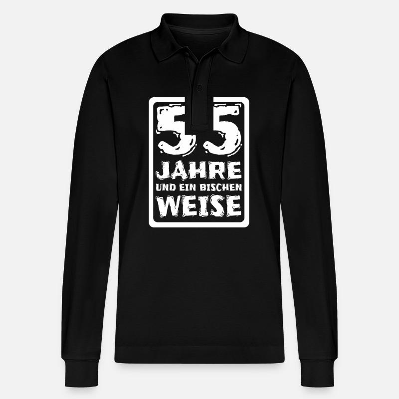 55 - Stanley/Stella Unisex Bio-Langarm-Poloshirt Prepster - Schwarz