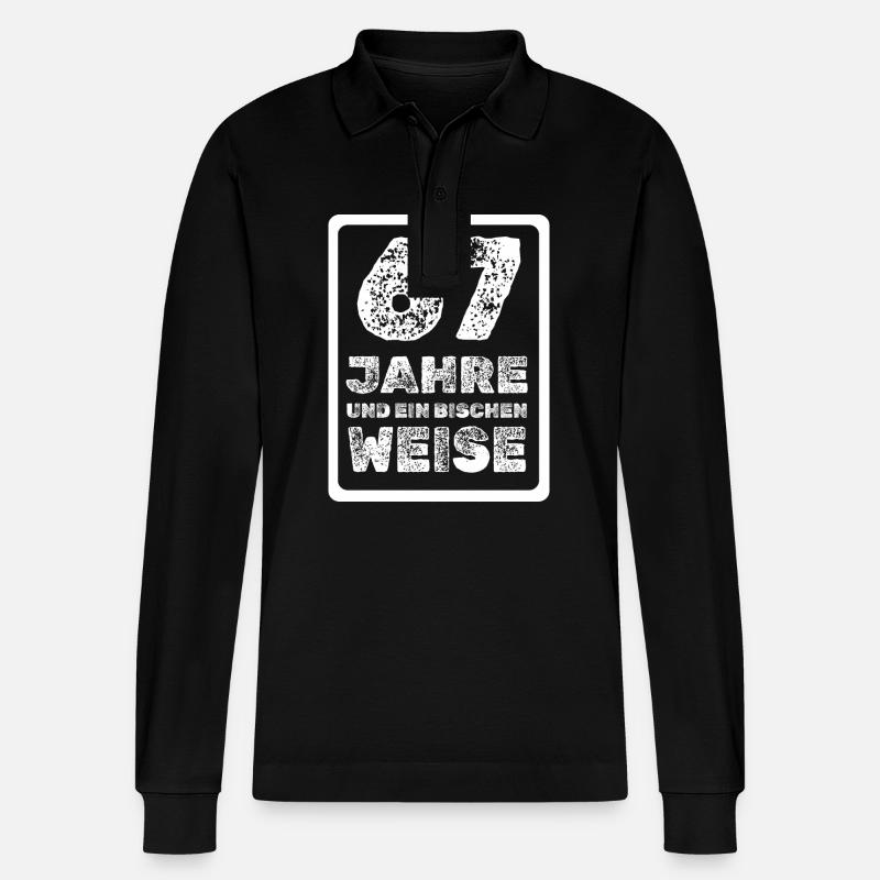 Alter 67 - Stanley/Stella Unisex Bio-Langarm-Poloshirt Prepster - Schwarz