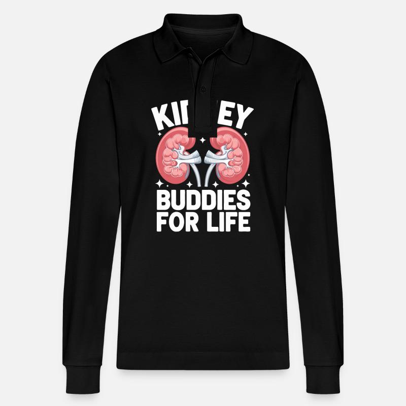 Nierenspender Niere Organspender - Stanley/Stella Unisex Bio-Langarm-Poloshirt Prepster - Schwarz