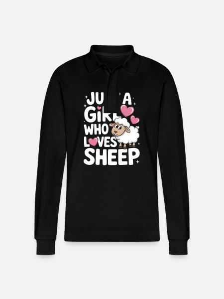 Sheep Sheep Farmer Lamb Farmer - Stanley/Stella Organic Unisex Long-Sleeved Polo Shirt Prepster - black